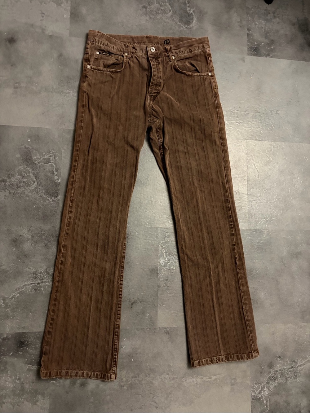 Women's Brown Corduroy Straight-Leg Jeans
